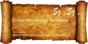 Szkenderovics Szabina névjegykártya